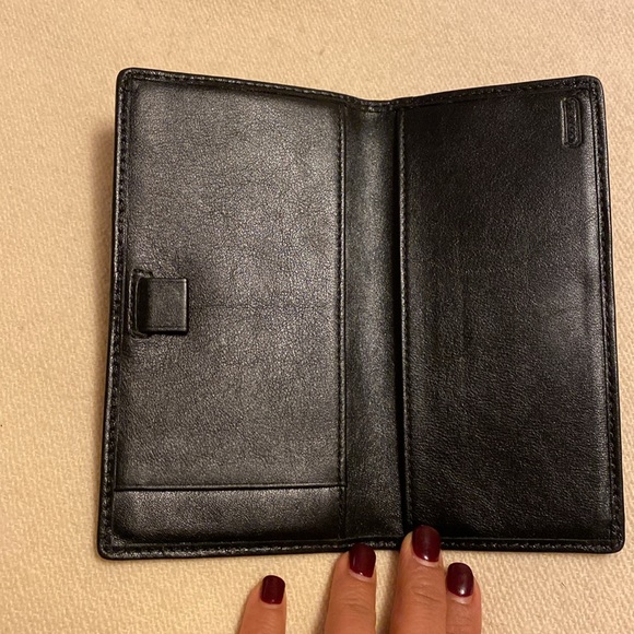 COACH Black Checkbook Bi-fold Wallet - Picture 3 of 8